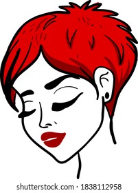 Girl With Short Red Hair