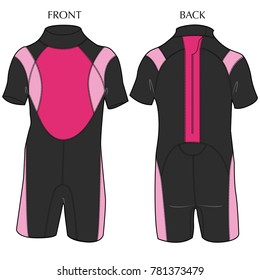 Girl Short Sleeve Wetsuit