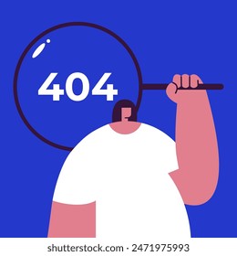 Girl Show Error 404 für Internet-Seite. Flache Vektorillustration.