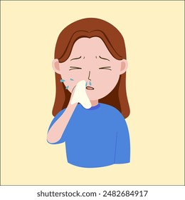 A girl show Sick symptom 