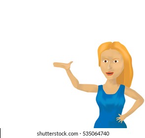 Girl show some area. Vector