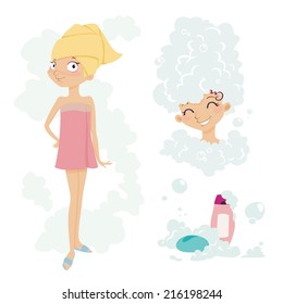 girl in shower