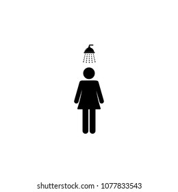 girl in the shower illustration. Element of a bathroom for mobile concept and web apps. Detailed girl in the shower illustration can be used for web and mobile. Premium icon on white background