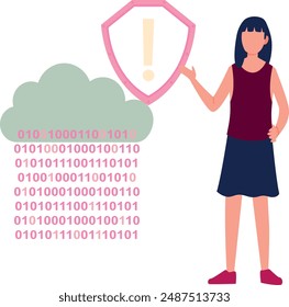 The girl is showing the cloud binary coding.