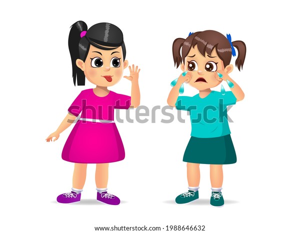 Girl Showing Grimace Face Girl Until Stock Vector (Royalty Free ...