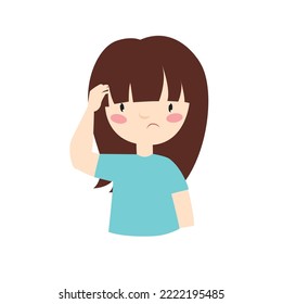 The girl is sick. The girl has a fever. Headache, cold. The child got sick. Quarantine.