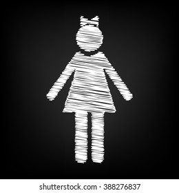 Girl sign. Scribble effect
