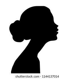 girl silhouette black icon on white background