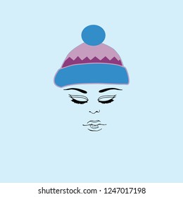 girl silhouette in cap