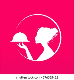 girl silhouette logo, confectionery, cookery