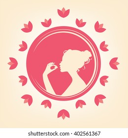 girl silhouette logo, confectionery, cookery, pink, chocolate, eat, culture, 