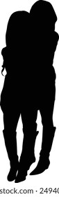 Girl Silhouette on vector illustration. Woman fashion vector. Girl icon, vector, logo, Female Silhouette design black in white background. 