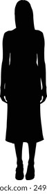 Girl Silhouette on vector illustration. Woman fashion vector. Girl icon, vector, logo, Female Silhouette design black in white background. 