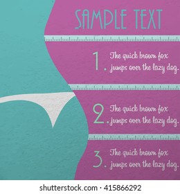 girl silhouette with place for text. vector paper texture.