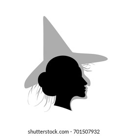 Girl silhouette profile and shadow witches