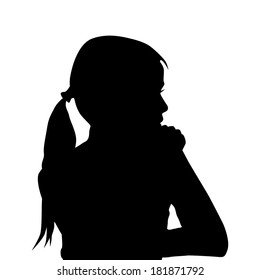 girl silhouette profile. vector 