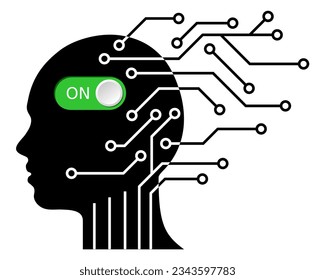 Girl silhouette, source code, Artificial Intelligence