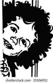 girl silhouette - vector