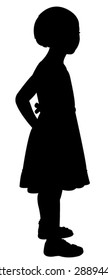 a girl, silhouette vector 