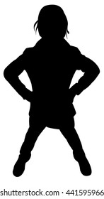 a girl, silhouette vector 