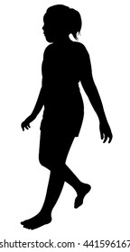 a girl, silhouette vector 