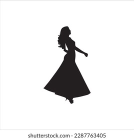 A girl silhouette vector art.