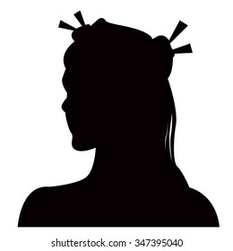 girl silhouette, vector illustration