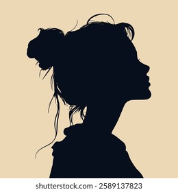 Girl silhouette vector illustration with isolated background