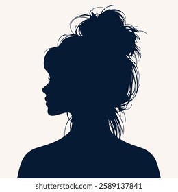 Girl silhouette vector illustration with isolated background