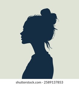 Girl silhouette vector illustration with isolated background