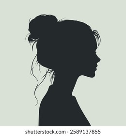 Girl silhouette vector illustration with isolated background