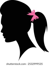 Silhueta de menina, silhueta de mulher, perfil, logotipo de menina, contorno - Silhueta feminina, perfil, mulheres