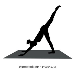 girl silhouette in yoga pose. vector illustration isolated on white background