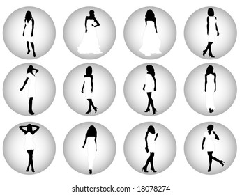 Girl silhouettes