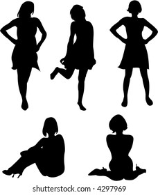 Girl silhouettes