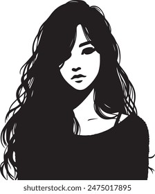 girl silhoutte vector art illustration.eps