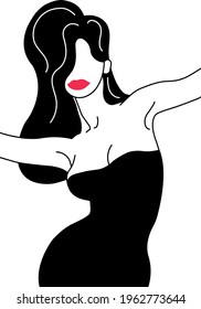 Girl silhuette in vector which can be used for decoration smartphone cover or poster