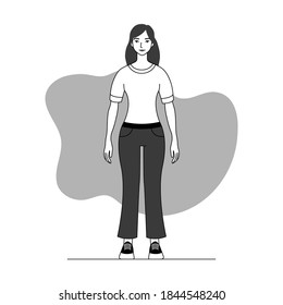 Girl simple flat vector illustration. Woman figure