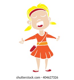 girl sing cartoon