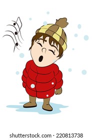 girl singing carols