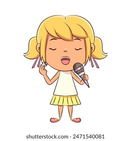 Girl singing snapping fingers, child, microphone