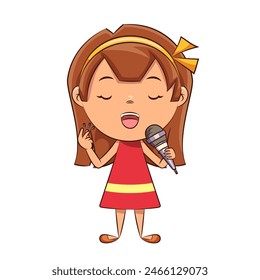 Girl singing snapping fingers, happy, cute, child, microphone