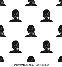 Girl, single icon in black style.Girl vector symbol stock illustration web.