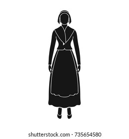 Girl, single icon in black style.Girl, vector symbol stock illustration web.