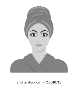 Girl, single icon in monochrome style.Girl vector symbol stock illustration web.