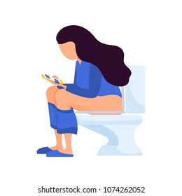 sitting on a toilet clipart free