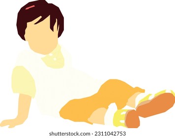 Girl Sitting 3 Vector Illustration