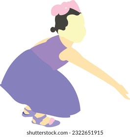 Girl Sitting 5 Vector Illustration