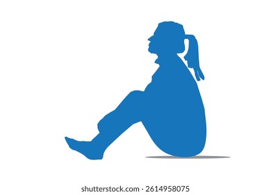 a girl sitting body silhouette vector
