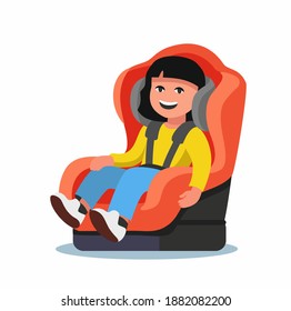 girl sitting in car seat